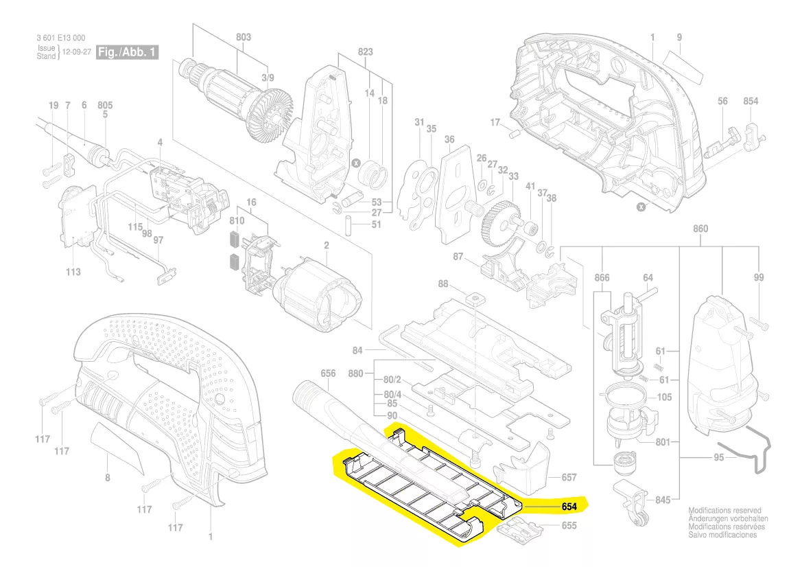 Patin embase GST 150 BCE / GST 150 CE Bosch